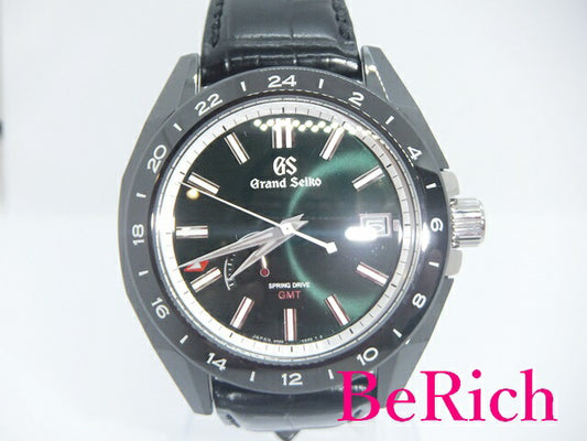 美品 グランド セイコー Grand Seiko スプリングドライブ メンズ 腕時計 SBGE247 9R66-0AT0 高島屋 限定 81本 パワーリザーブ GMT 100ｍ防水 黒 ブラック 文字盤 自動巻き AT オートマ ウォッチ GS 【中古】【送料無料】 sb719