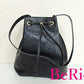 ニナリッチ NINA RICCI 巾着 ワン ショルダーバッグ ブラック 黒 レザー ロゴ ハンドバッグ 肩掛け 鞄  【中古】【送料無料】 sh1286