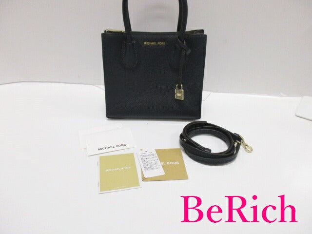 マイケルコース MICHAEL KORS 2way ミニ ハンドバッグ ショルダーバッグ 30F6GM9M2L  黒 ブラック レザー ロゴ ポシェット トートバッグ 鞄  【中古】【送料無料】 sh1487