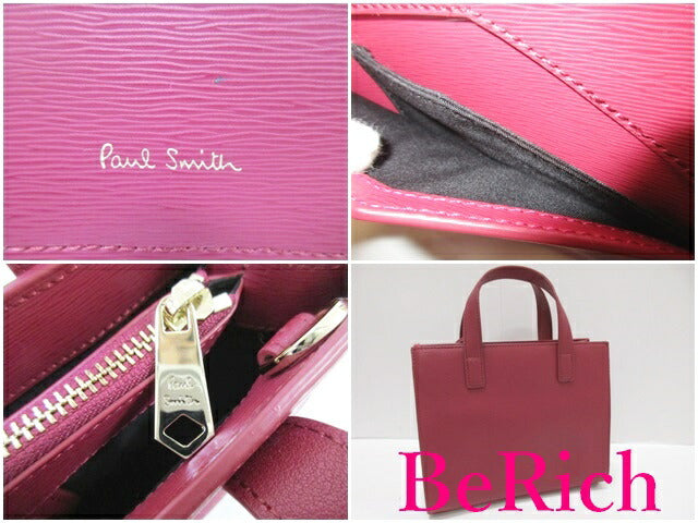 美品 ポール スミス Paul Smith 2way トートバッグ ショルダーバッグ 赤 ワインレッド ナイロン レザー ロゴ ハンドバッグ 斜め掛け 鞄  【中古】【送料無料】 sh1534