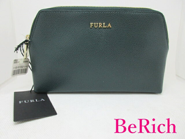 美品 フルラ FURLA コスメ ミニ ポーチ セット グリーン 緑 ピンク レザー ロゴ 化粧 アクセサリー 小物 【中古】【送料無料】 sh1547